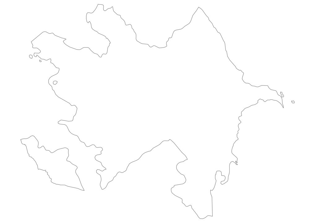 Azerbaijan Outline Map