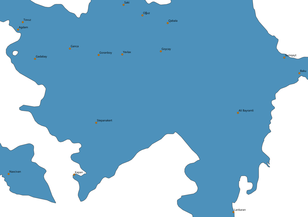 Azerbaijan Cities Map