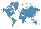 Brazil on World Map thumbnail
