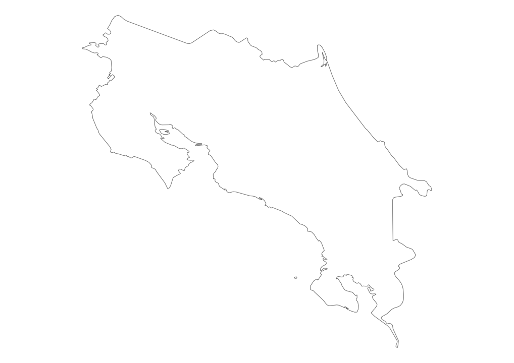 Costa Rica Outline Map