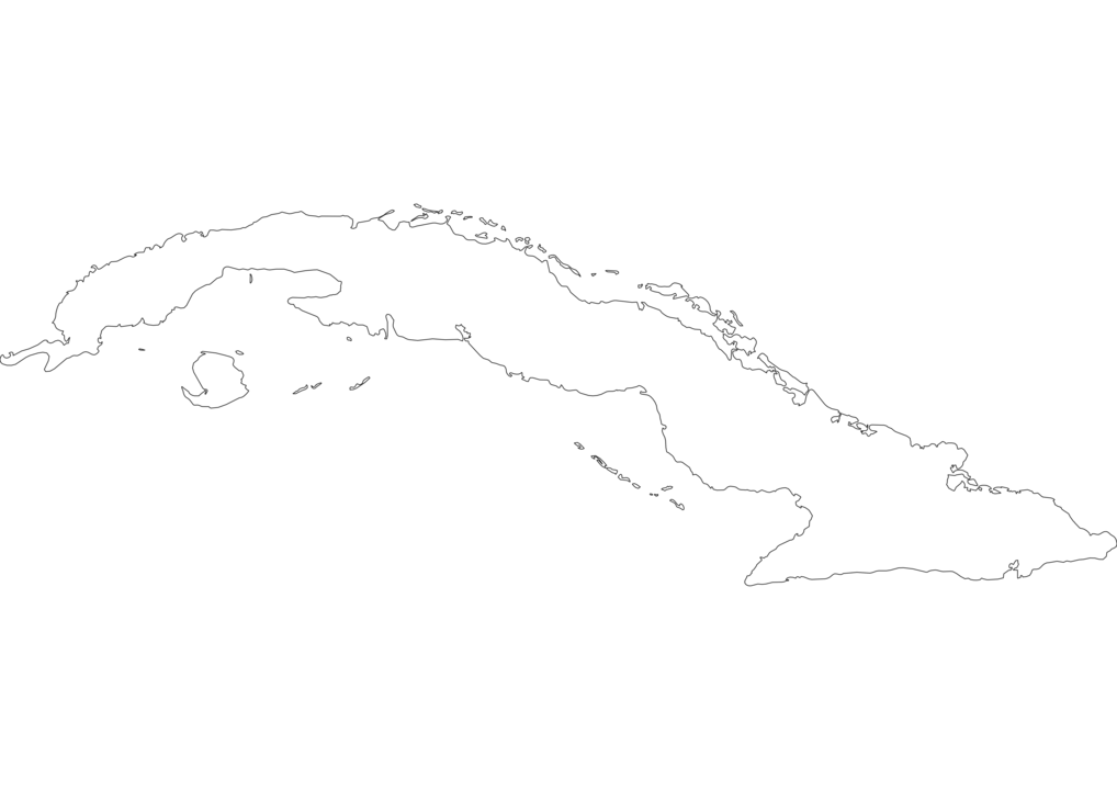 Blank map of Cuba - Cuba Outline Map