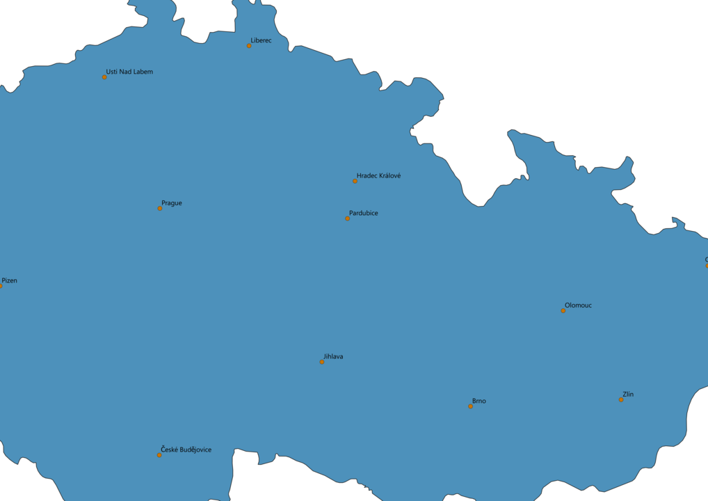 Czech Republic Cities Map