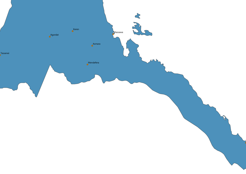 Eritrea Cities Map
