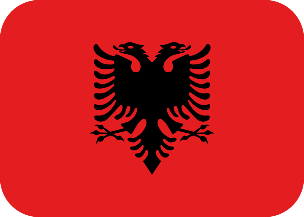 Albania flag with rounded corners