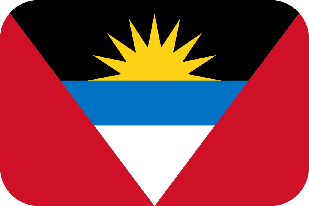 Antigua and Barbuda flag with rounded corners