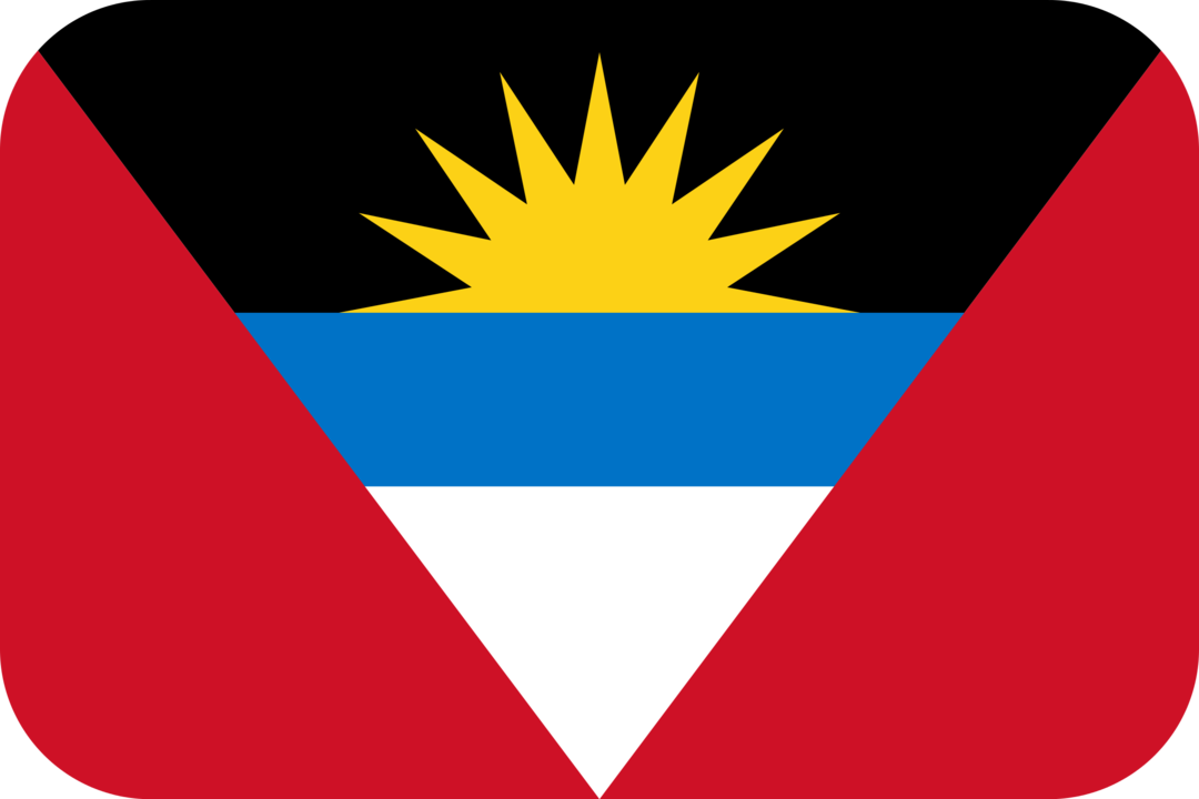 Antigua and Barbuda flag with rounded corners