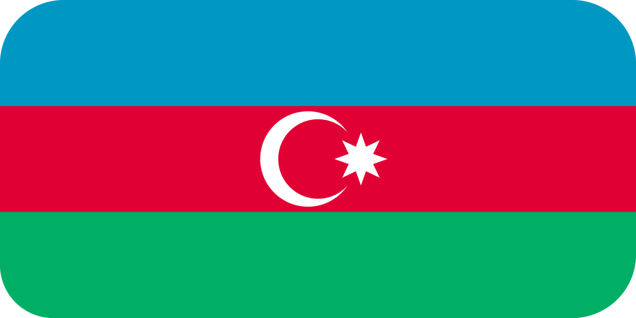 Azerbaijan flag with rounded corners