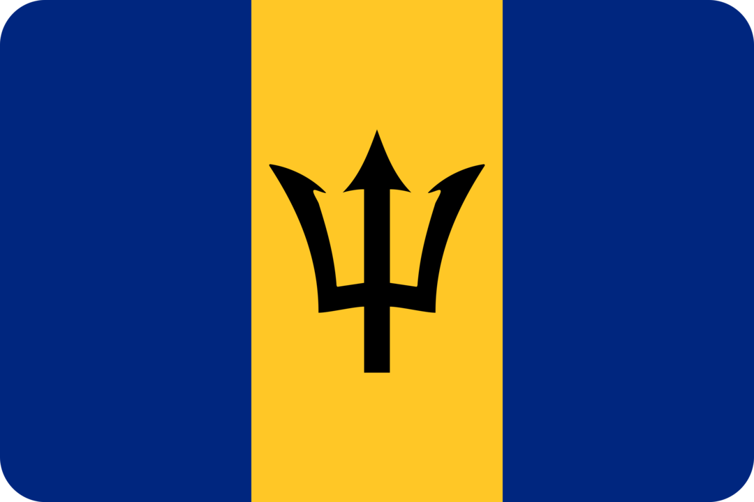 Barbados flag with rounded corners