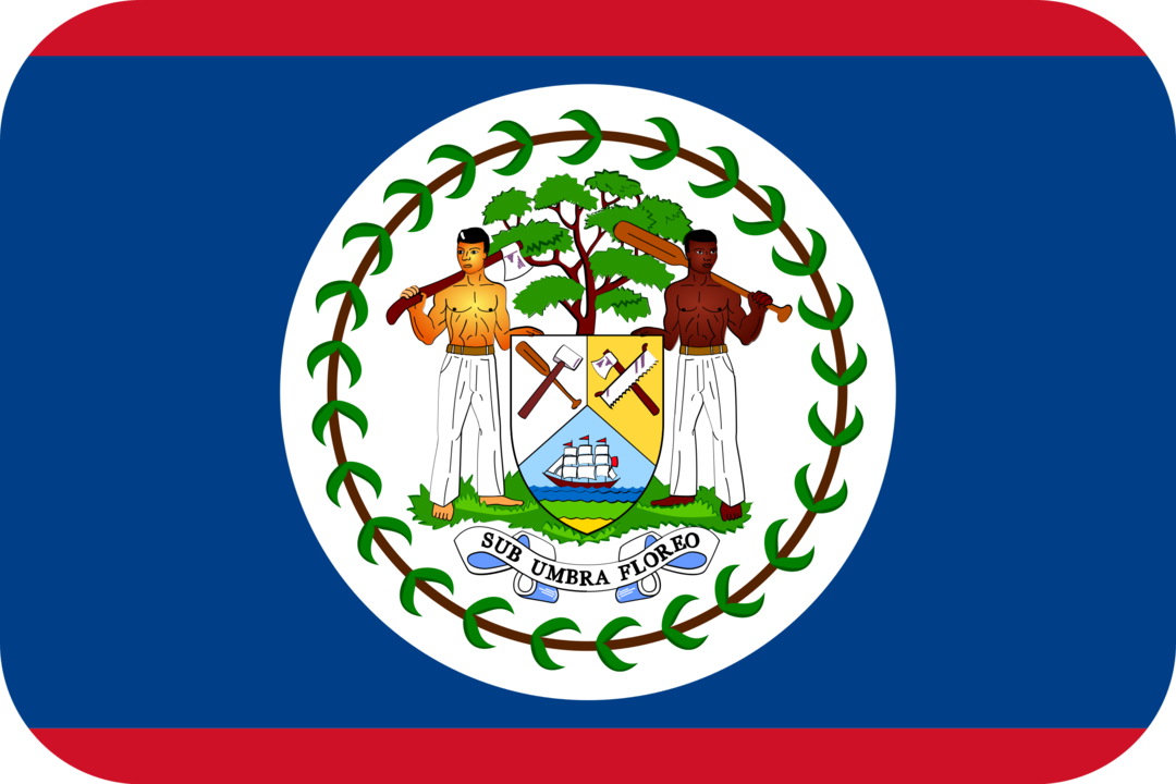 Belize flag with rounded corners