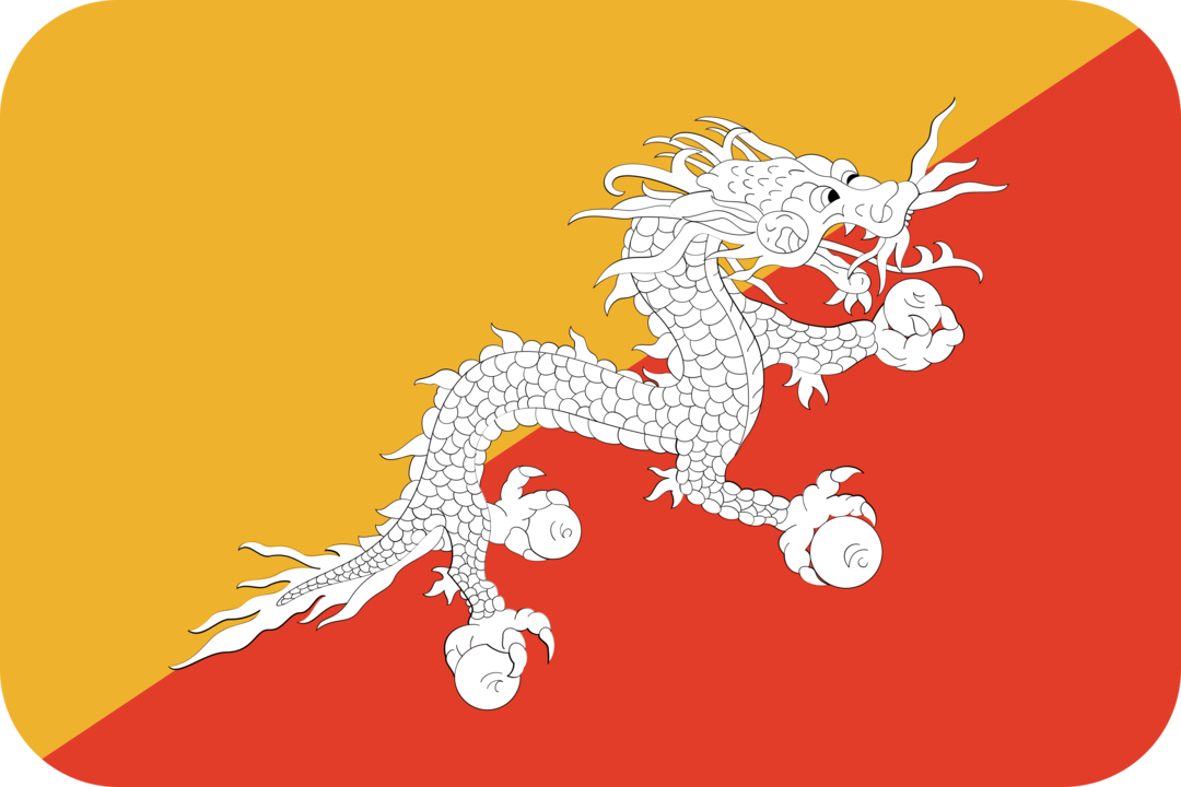 Bhutan flag with rounded corners