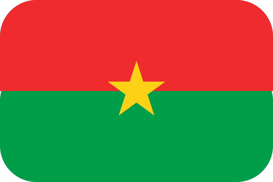 Burkina Faso flag with rounded corners