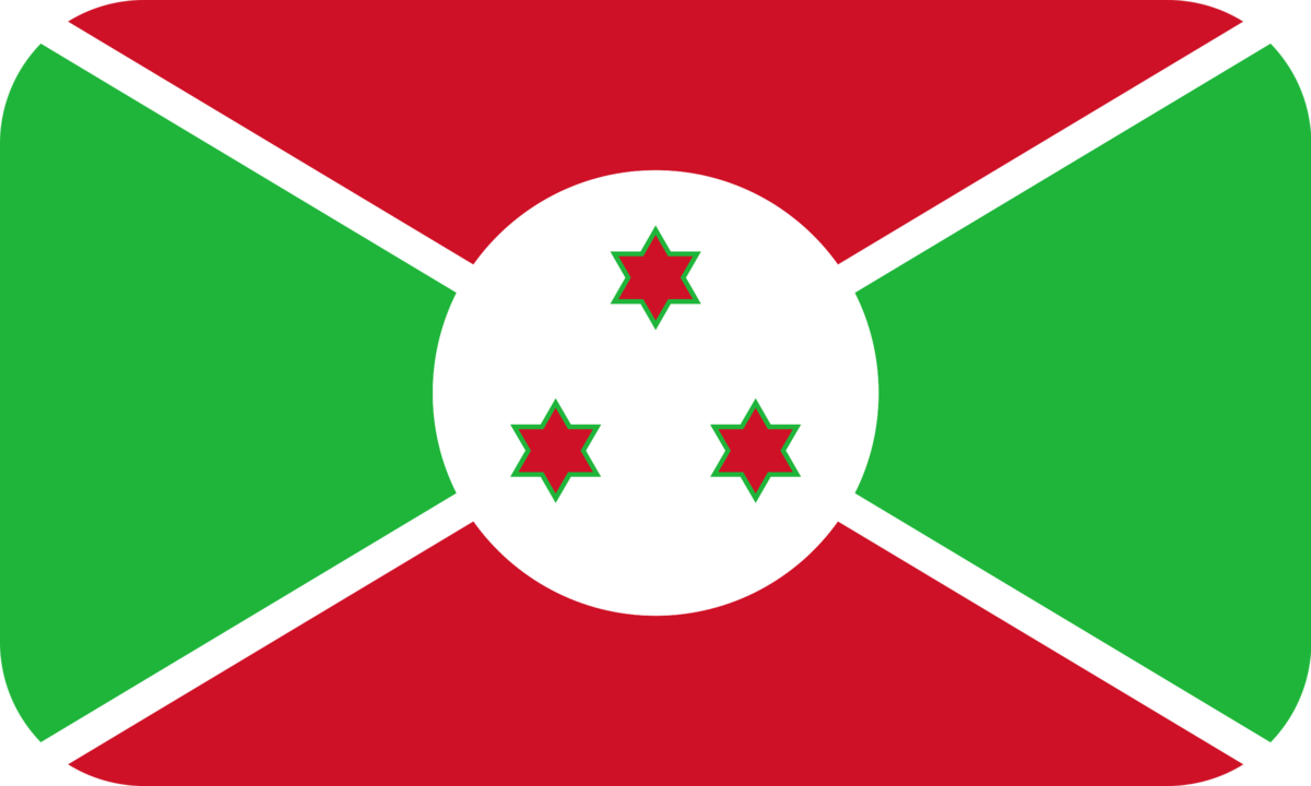 Burundi flag with rounded corners