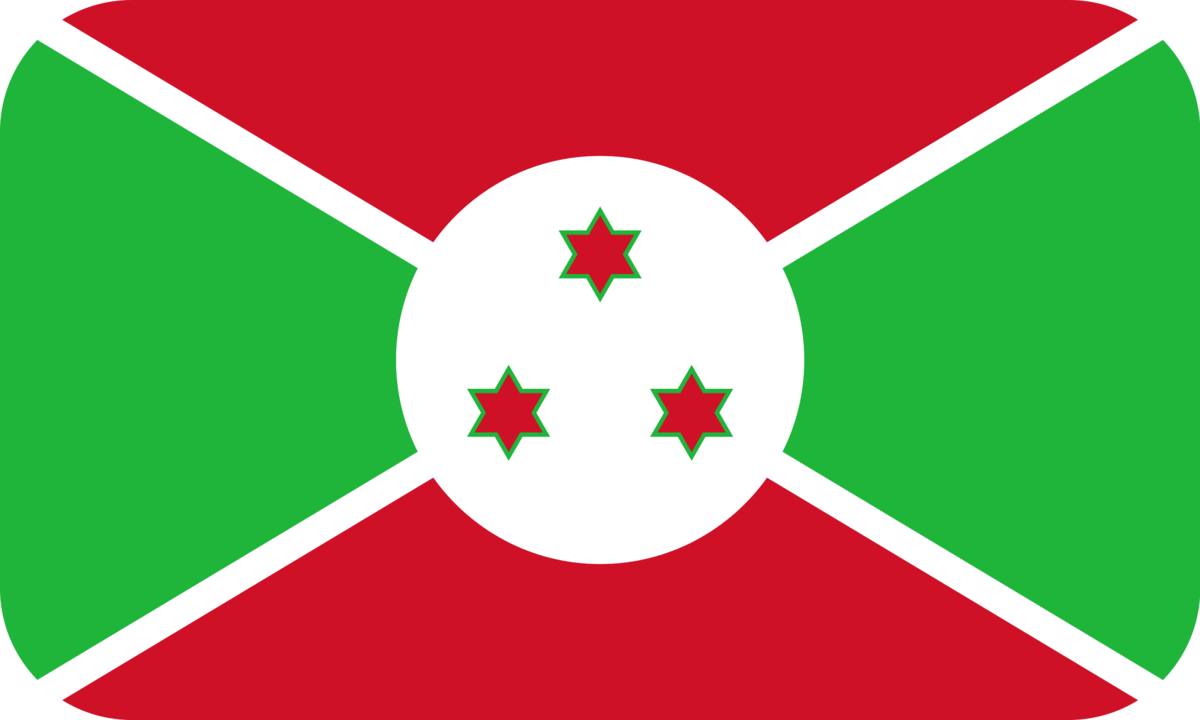 Burundi flag with rounded corners