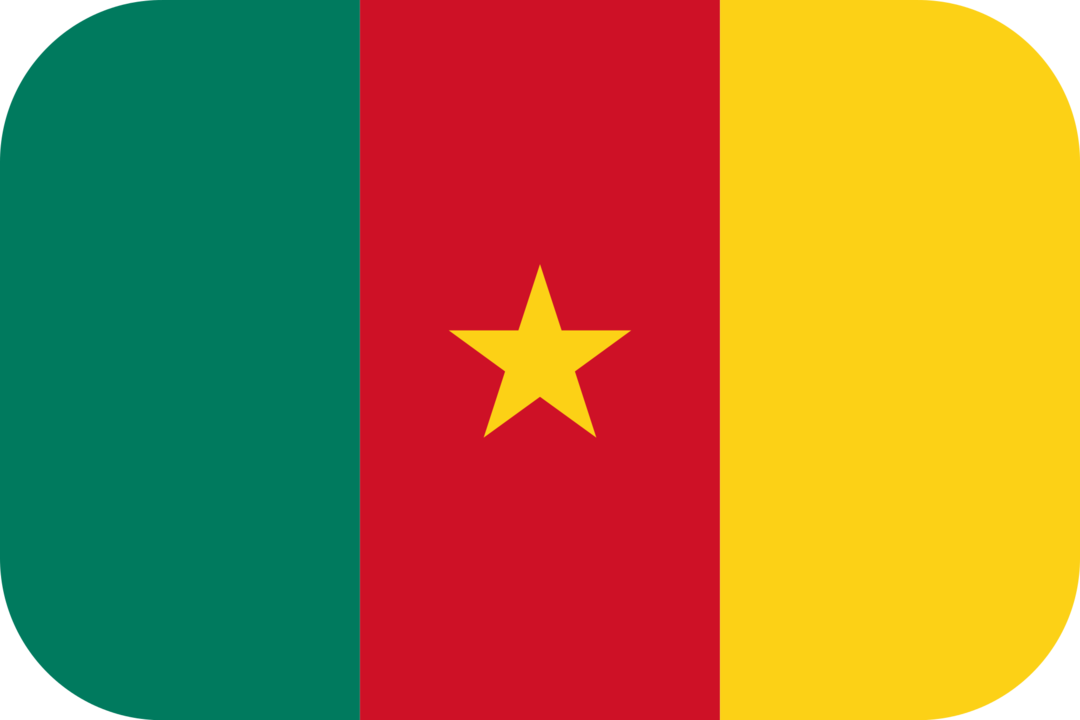 Cameroon flag with rounded corners