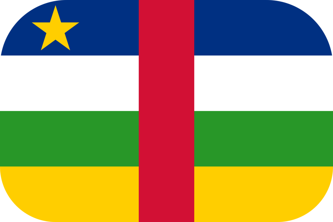 Central African Republic flag with rounded corners