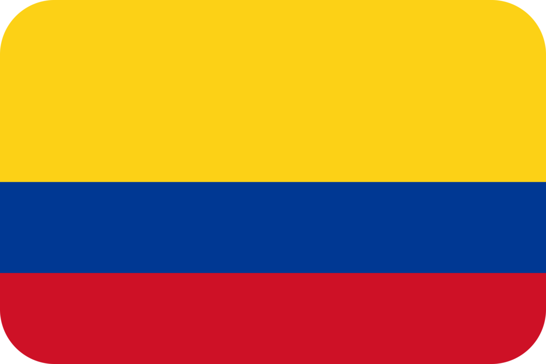 Colombia flag with rounded corners