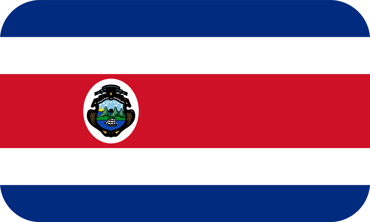 Costa Rica flag with rounded corners