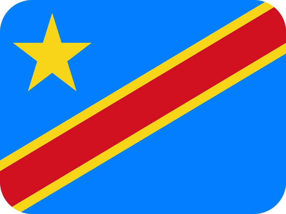 Democratic Republic of the Congo flag with rounded corners