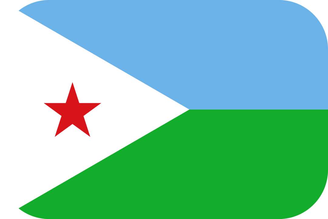 Djibouti flag with rounded corners