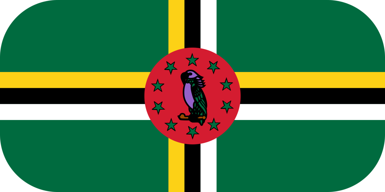 Dominica flag with rounded corners