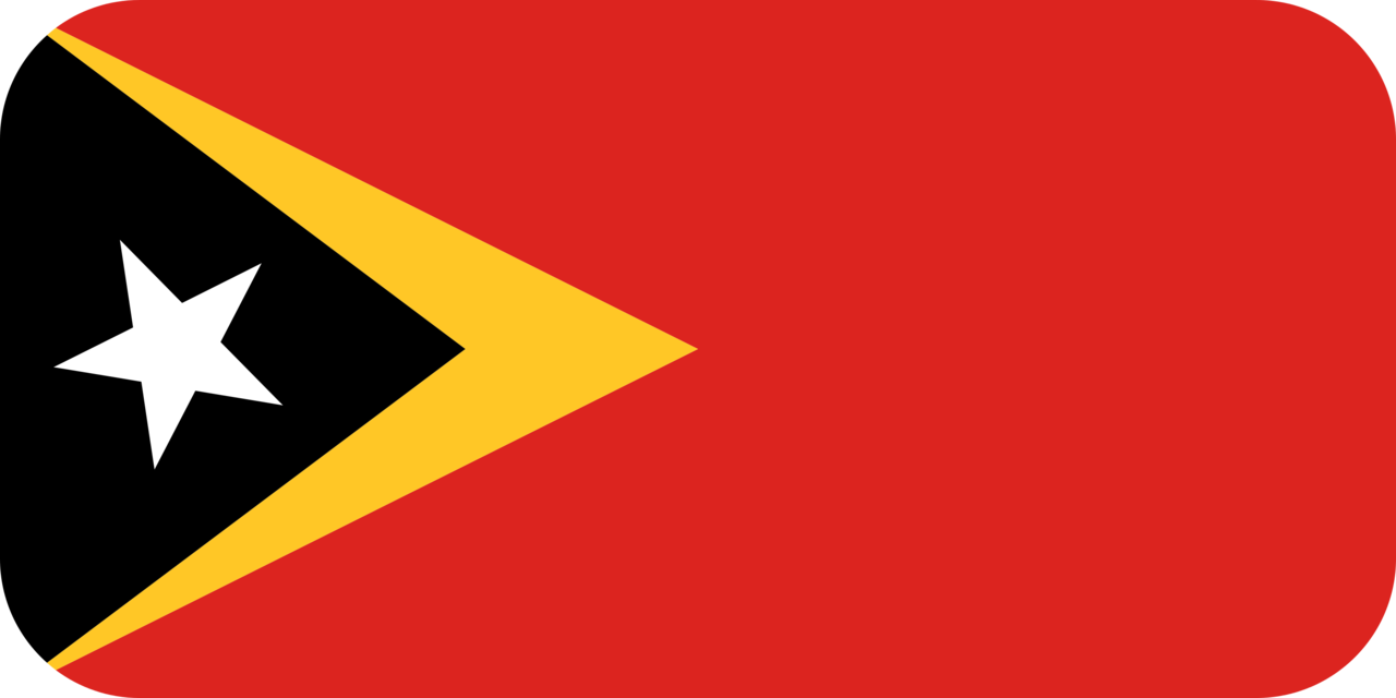 East Timor flag with rounded corners