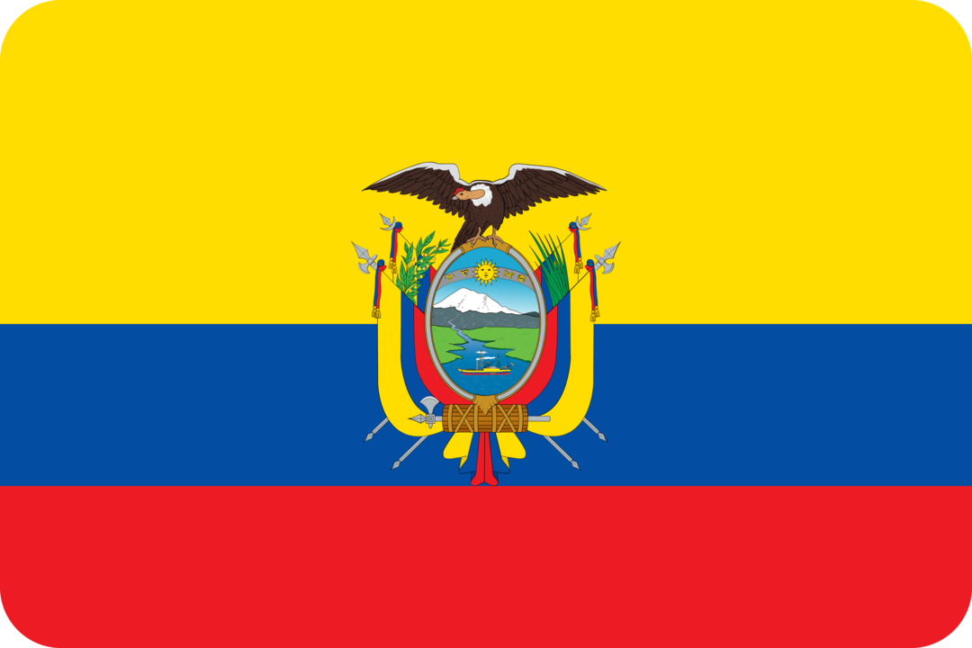 Ecuador flag with rounded corners