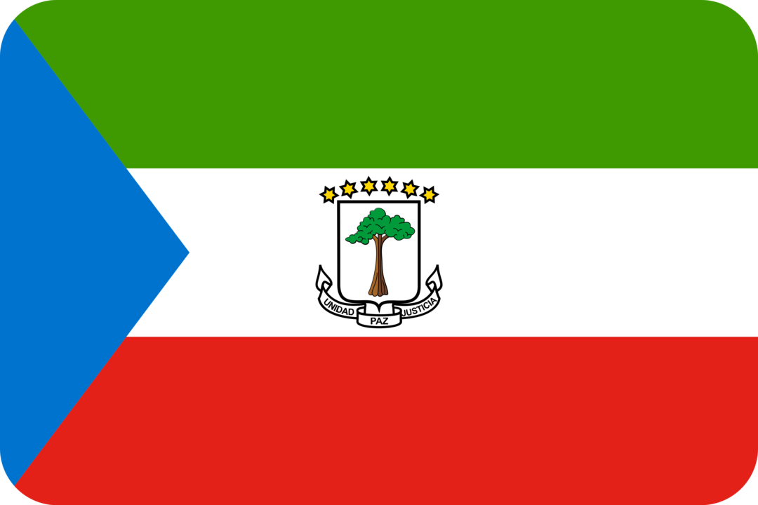 Equatorial Guinea flag with rounded corners