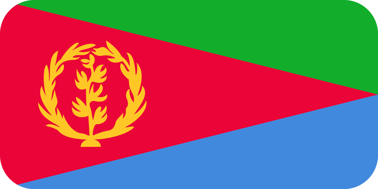 Eritrea flag with rounded corners