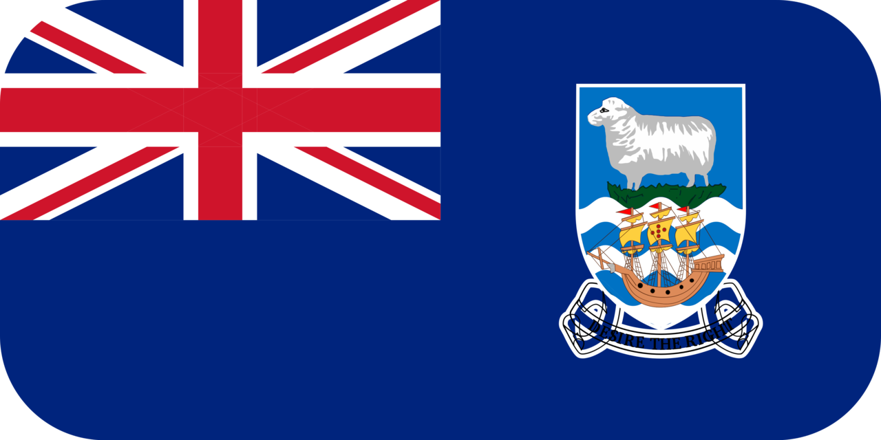 Falkland Islands flag with rounded corners