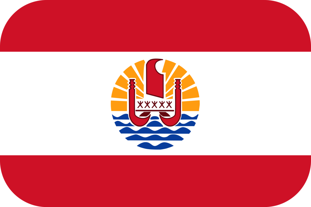 French Polynesia flag with rounded corners