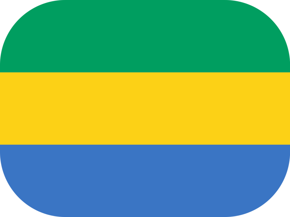 Gabon flag with rounded corners