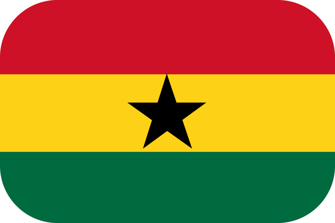 Ghana flag with rounded corners