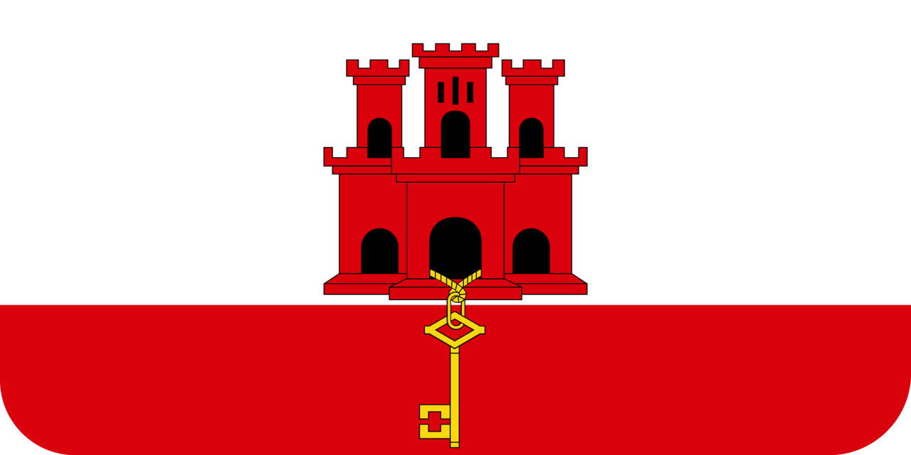 Gibraltar flag with rounded corners