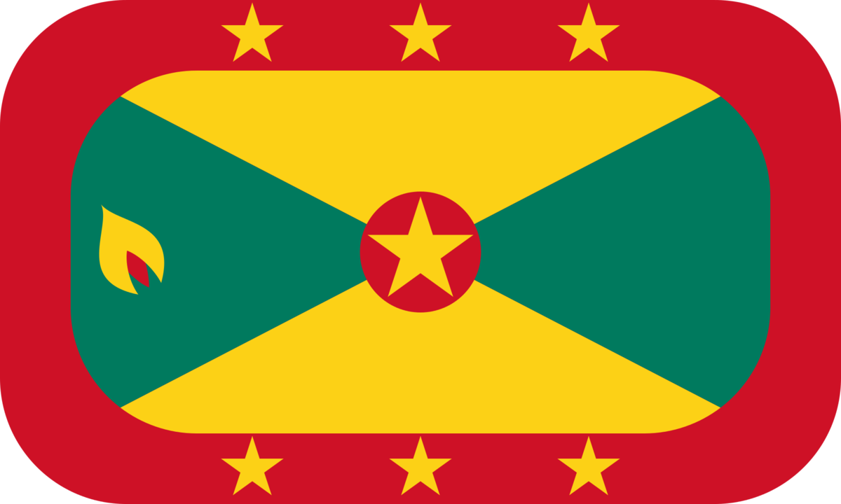 Grenada flag with rounded corners