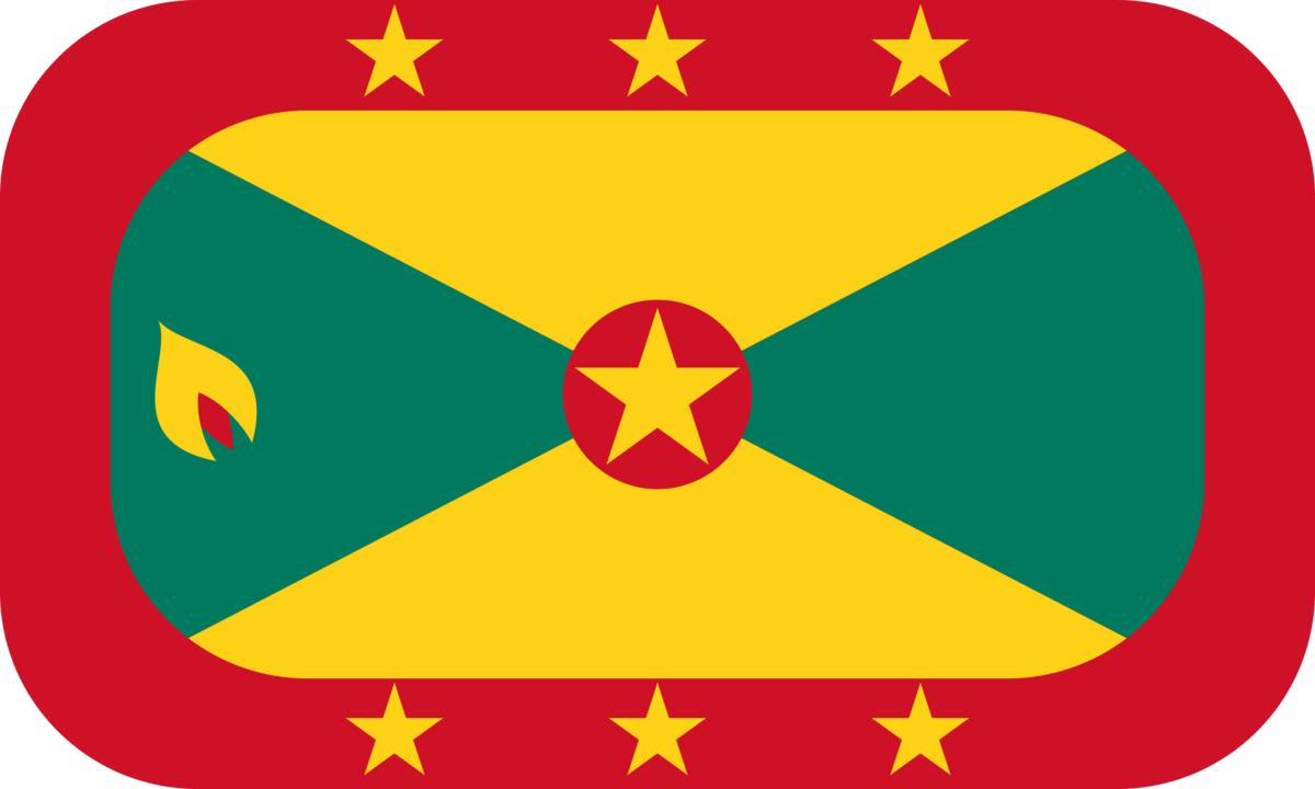 Grenada flag with rounded corners