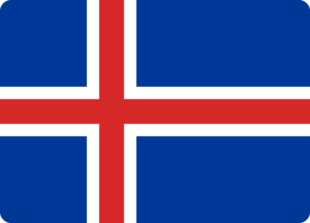 Iceland flag with rounded corners