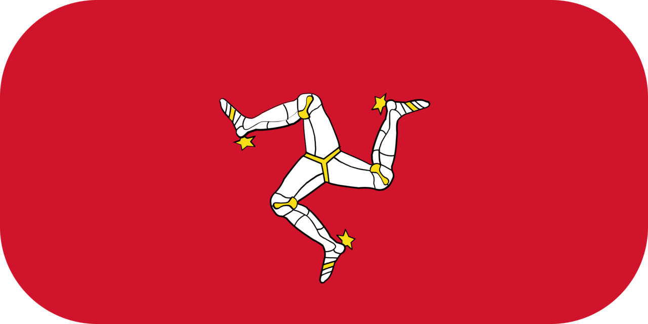 Isle of Man flag with rounded corners