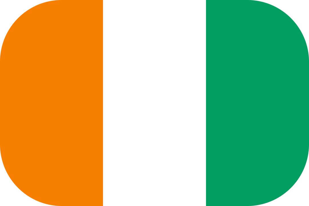 Ivory Coast flag with rounded corners