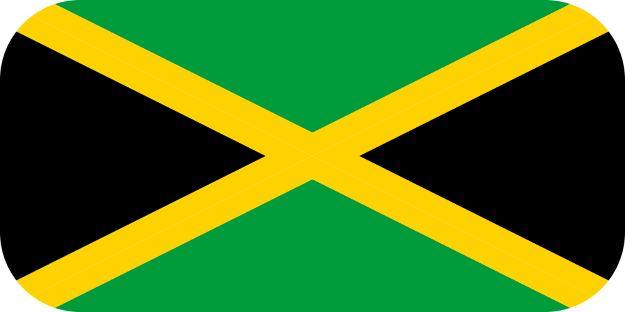 Jamaica flag with rounded corners