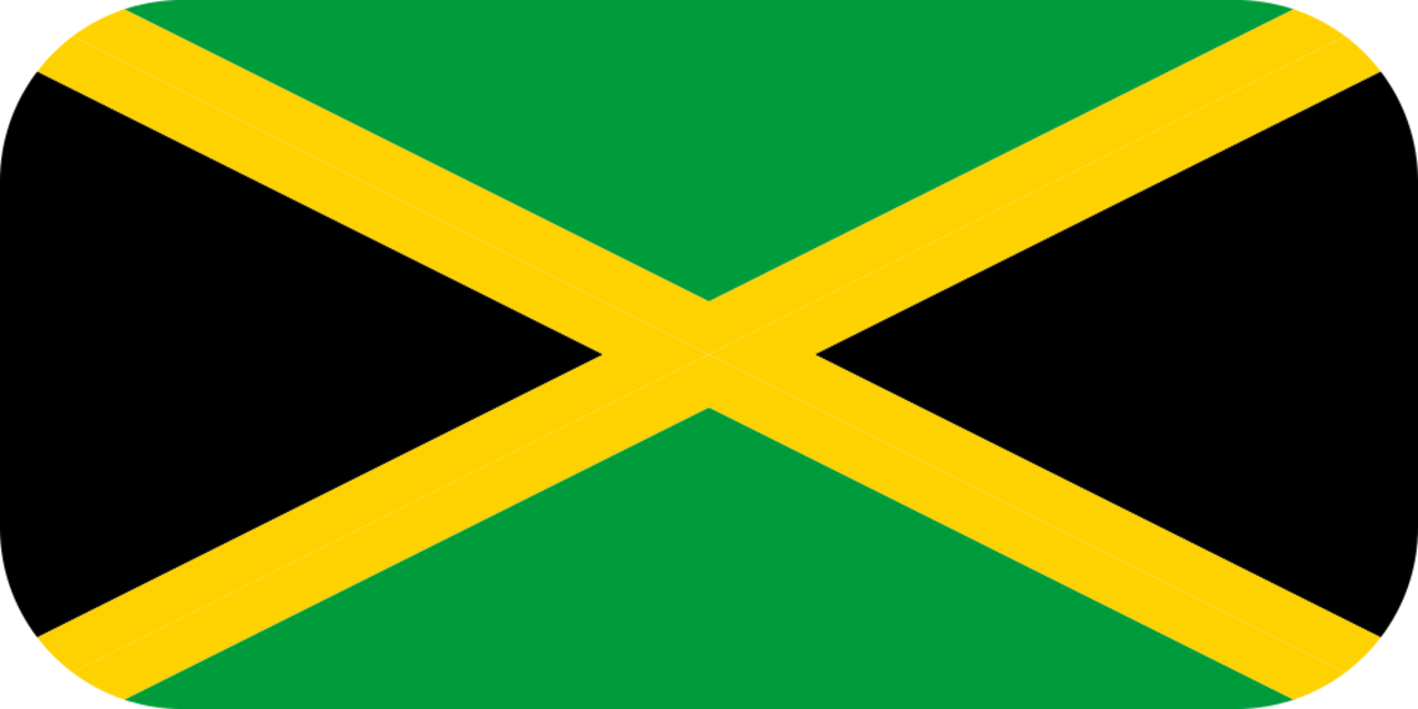 Jamaica flag with rounded corners