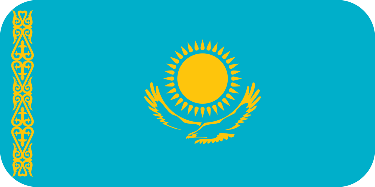 Kazakhstan flag with rounded corners