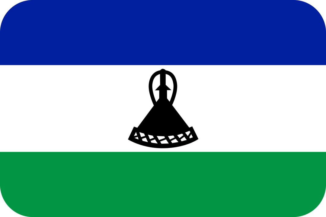 Lesotho flag with rounded corners