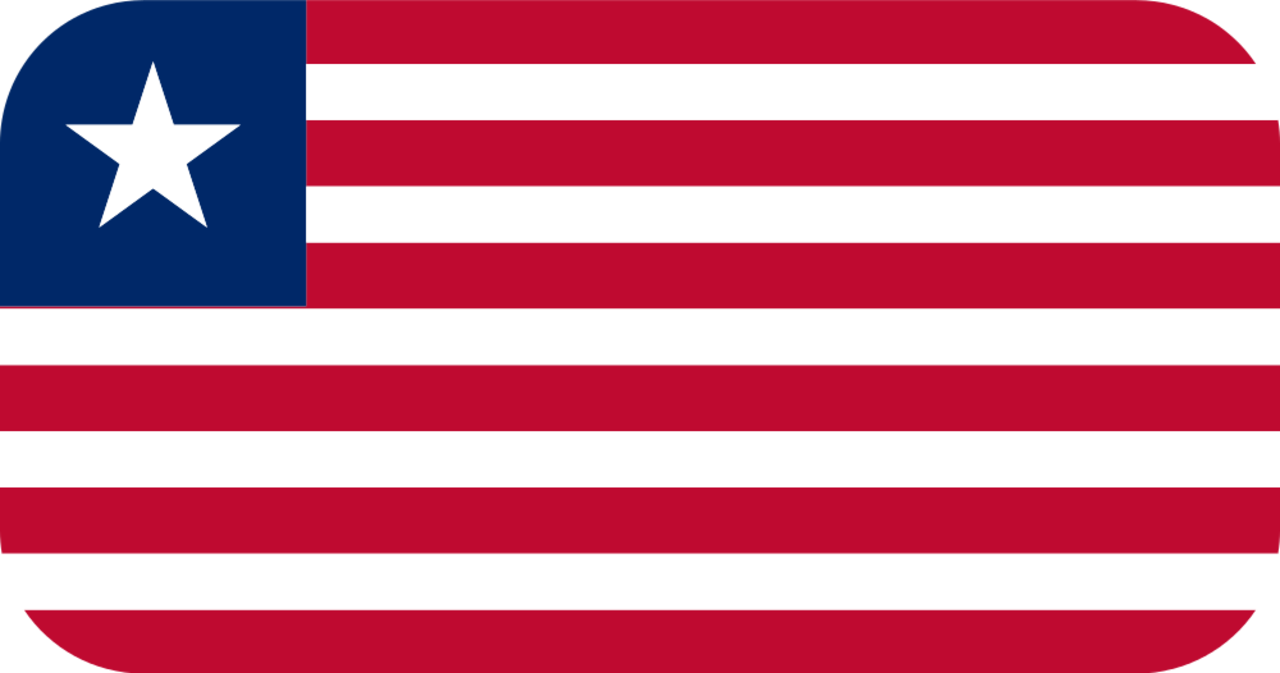 Liberia flag with rounded corners