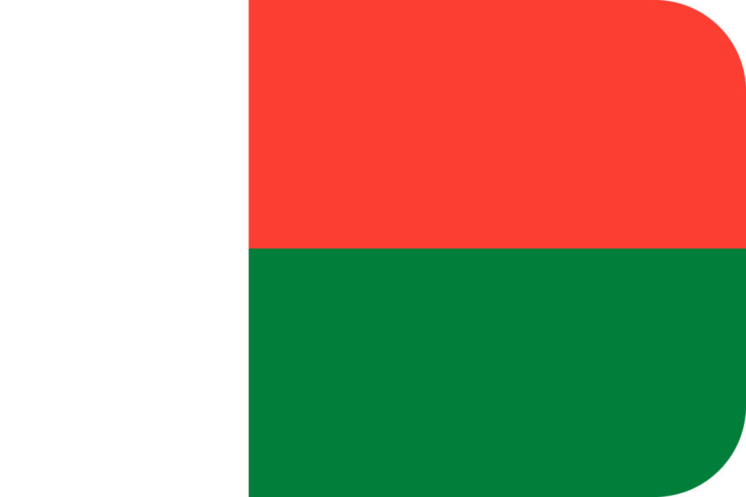 Madagascar flag with rounded corners