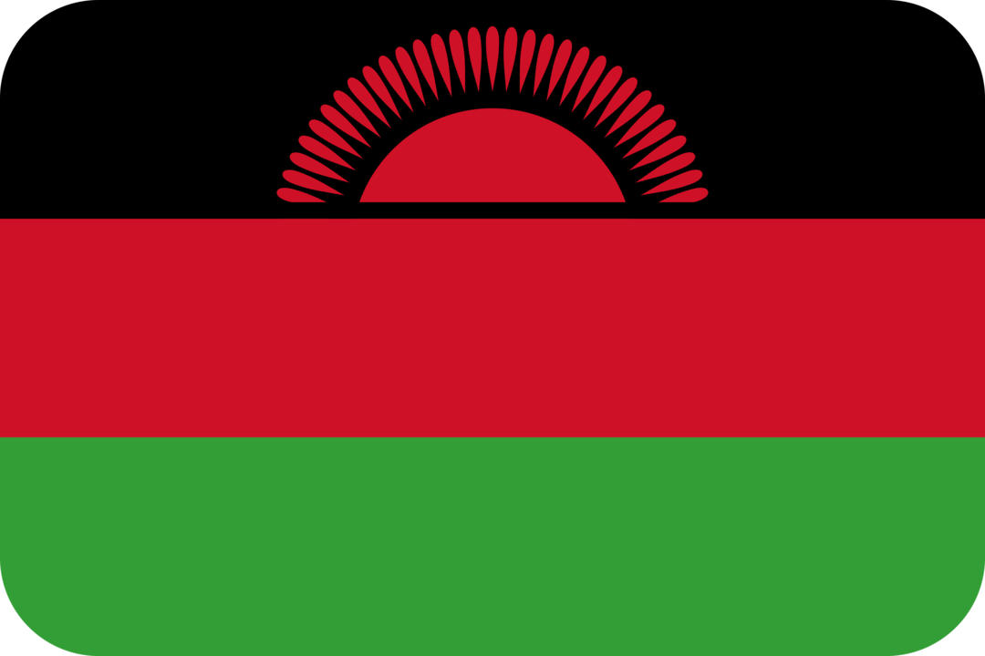 Malawi flag with rounded corners