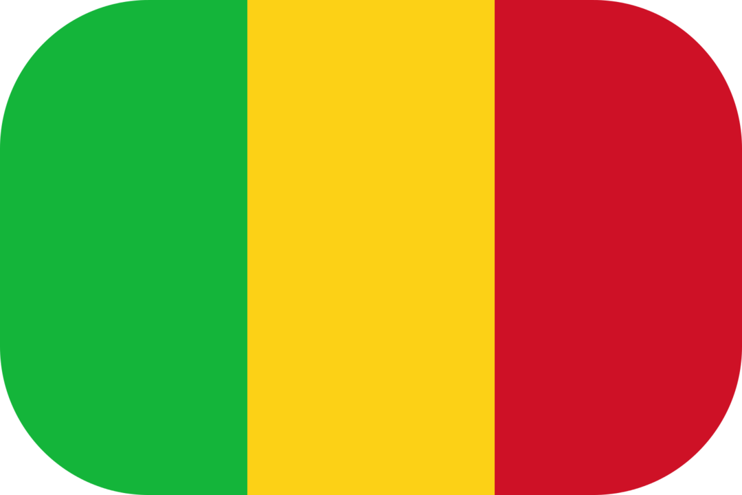 Mali flag with rounded corners