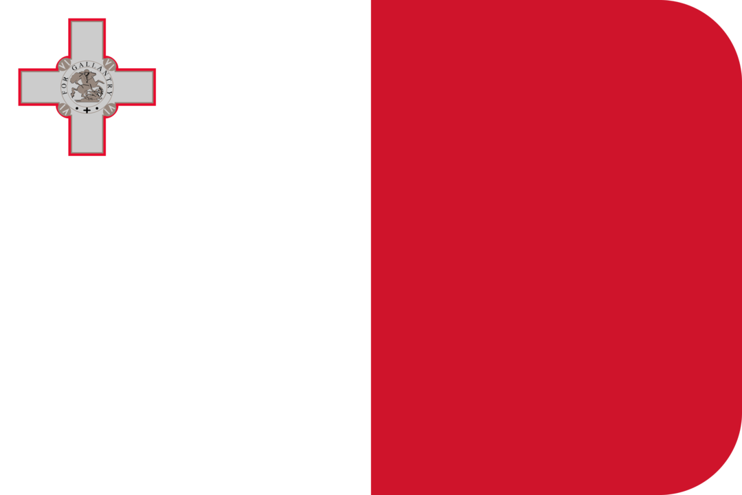 Malta flag with rounded corners