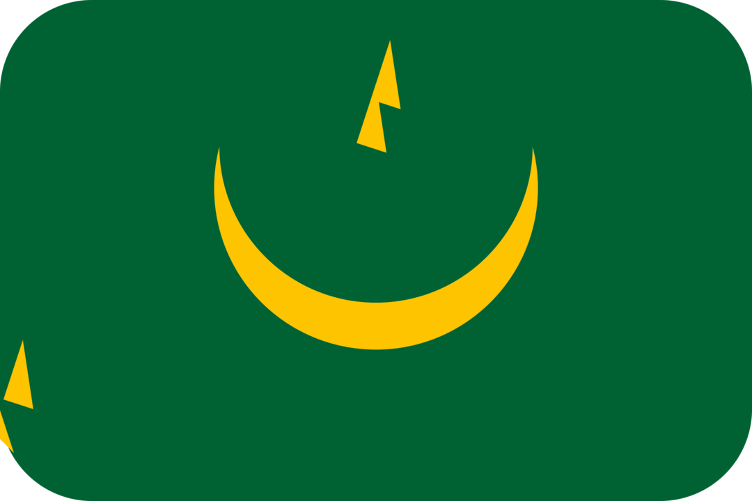 Mauritania flag with rounded corners