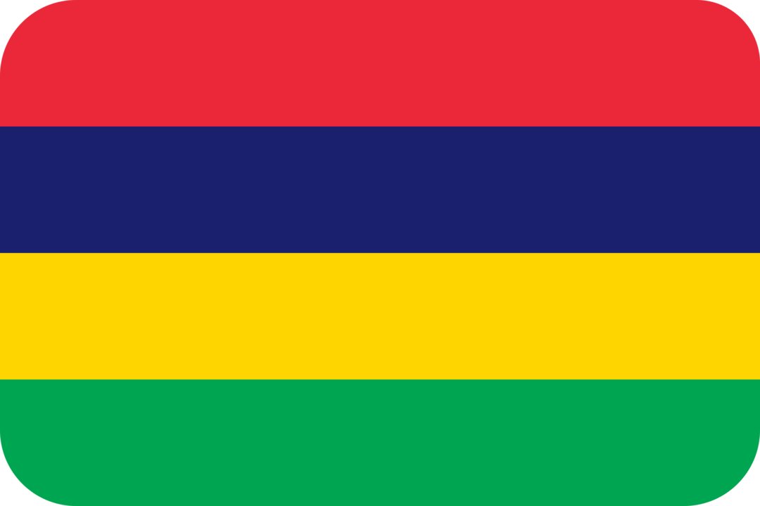 Mauritius flag with rounded corners