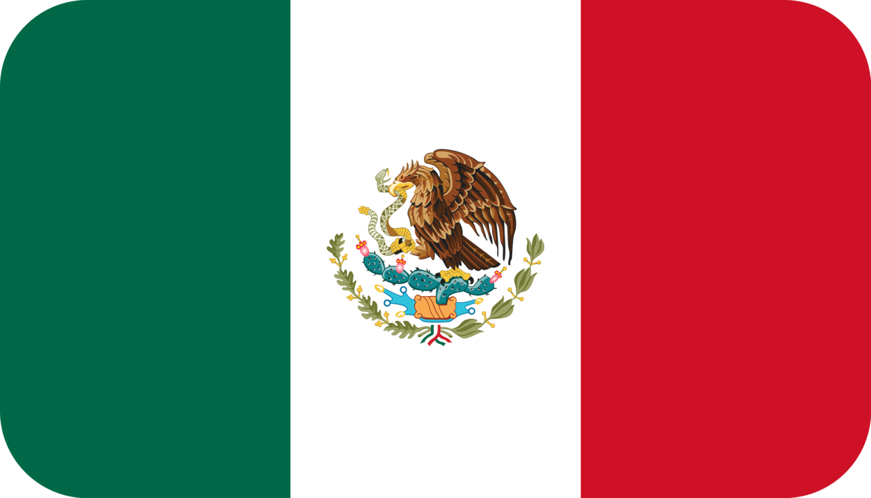 Mexico flag with rounded corners